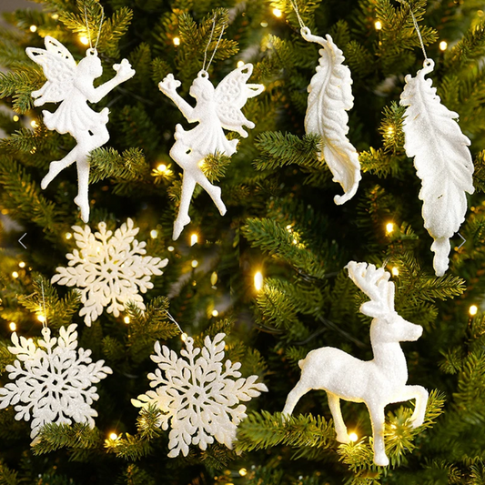 White Aesthetic Christmas Ornaments